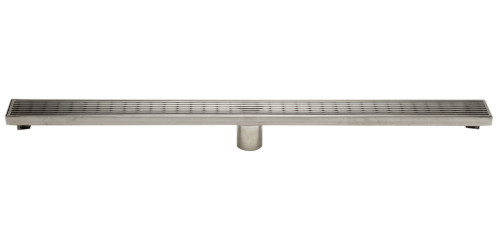 Alfi ABLD36D 36" Modern Stainless Steel Linear Shower Drain with Groove Lines