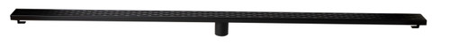 ALFI 59" Black Matte Stainless Steel Linear Shower Drain with Groove Holes - ABLD59C-BM