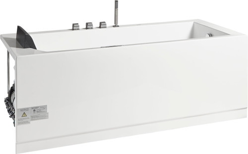 ALFI EAGO 5 ft Acrylic White Rectangular Whirlpool Bathtub w Fixtures - AM154ETL-R5