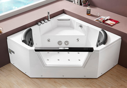 ALFI EAGO 5 ft Clear Corner Acrylic Whirlpool Bathtub for Two - AM156ETL
