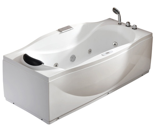 ALFI EAGO 6 ft Right Drain Acrylic White Whirlpool Bathtub w Fixtures - AM189ETL-R
