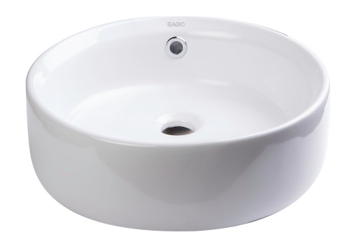 EAGO BA129 16" Round Ceramic Above Mount Bathroom Basin Vessel Sink