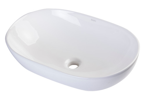 ALFI EAGO 23" Oval Ceramic Above Mount Bathroom Basin Vessel Sink - BA352
