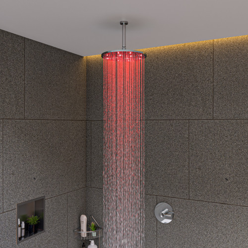 Alfi LED12R-PC Polished Chrome 12" Round Multi Color LED Rain Shower Head