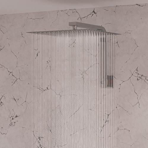 Alfi RAIN12S-BSS Solid Brushed Stainless Steel 12" Square Ultra Thin Rain Shower Head