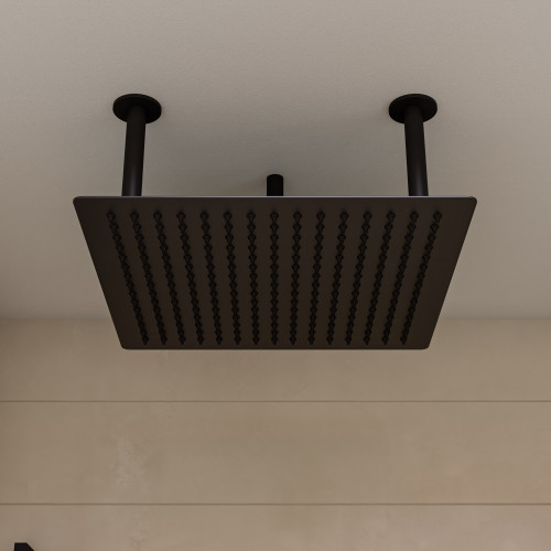 ALFI Matte Black Stainless Steel 20" Square Ultra-Thin Rain Shower Head - RAIN20S-BM