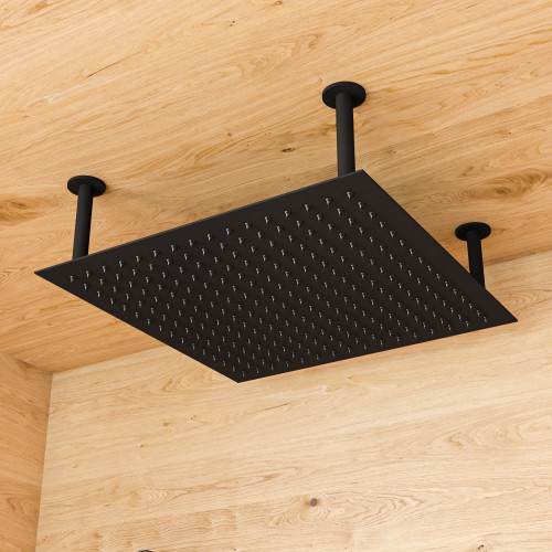 ALFI Matte Black Stainless Steel 24" Square Ultra-Thin Rain Shower Head - RAIN24S-BM