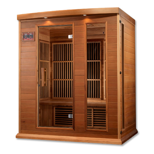 Golden Designs Maxxus 3-Person Low EMF (Under 8MG) FAR Infrared Sauna (Canadian Red Cedar) - MX-K306-01 CED