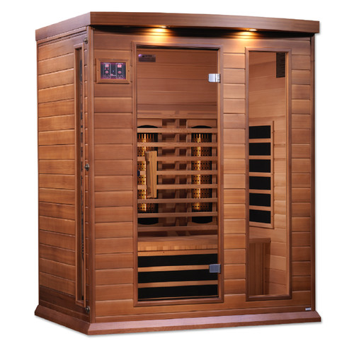 Golden Designs Maxxus 3-Person Full Spectrum Near Zero EMF (Under 2MG) FAR Infrared Sauna (Canadian Red Cedar) - MX-M306-01-FS CED