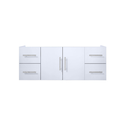 Lexora Geneva 48" Glossy White Wall Mount Vanity Cabinet Cabinet Only