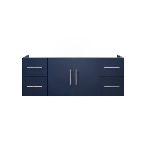 Lexora Geneva 48" Navy Blue Wall Mount Vanity Cabinet Cabinet Only