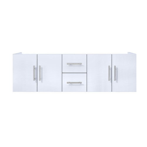 Lexora Geneva 60" Glossy White Wall Mount Vanity Cabinet Cabinet Only