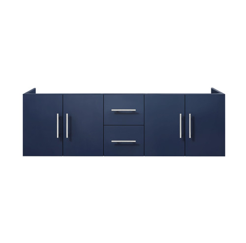 Lexora Geneva 60" Navy Blue Wall Mount Vanity Cabinet Cabinet Only