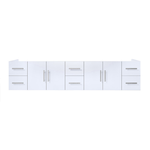 Lexora Geneva 84" Glossy White Wall Mount Vanity Cabinet Cabinet Only