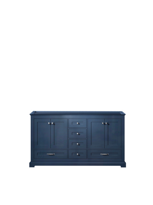 Lexora Dukes 60" Navy Blue Vanity Cabinet Only