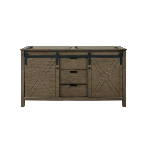 Lexora Marsyas 60" Rustic Brown Vanity Cabinet Cabinet Only