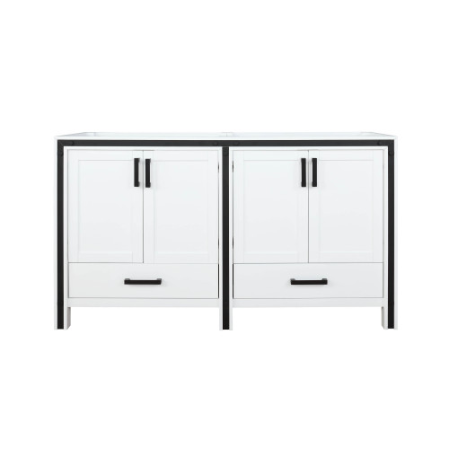 Lexora Ziva 60" White Vanity Cabinet Cabinet Only