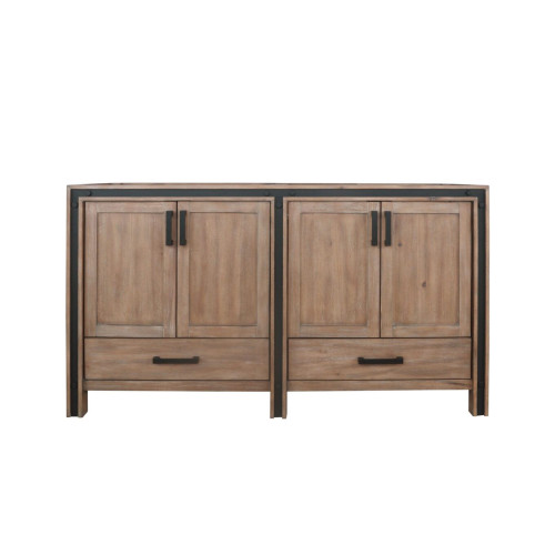 Lexora Ziva 60" Rustic Barnwood Vanity Cabinet Cabinet Only