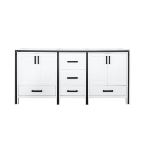 Lexora Ziva 72" White Vanity Cabinet Cabinet Only