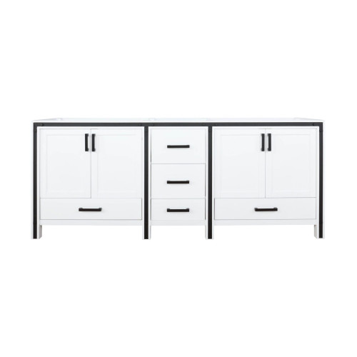 Lexora Ziva 80" White Vanity Cabinet Cabinet Only