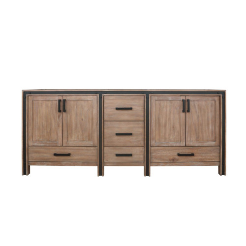 Lexora Ziva 80" Rustic Barnwood Vanity Cabinet Cabinet Only