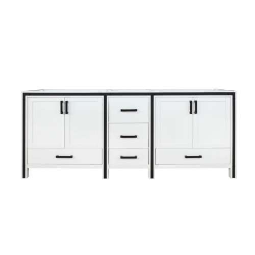 Lexora Ziva 84" White Vanity Cabinet Cabinet Only