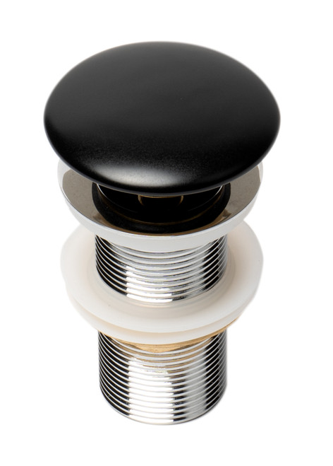 ALFI Black Matte Ceramic Mushroom Top Pop Up Drain for Sinks without Overflow - AB8055-BM