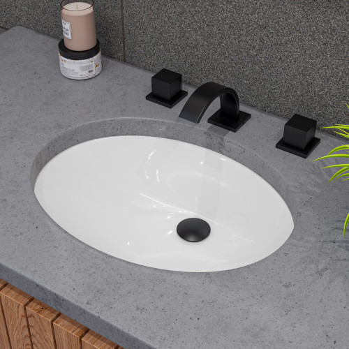 Alfi ABC602 White 23" x 17" Oval Undermount Ceramic Sink