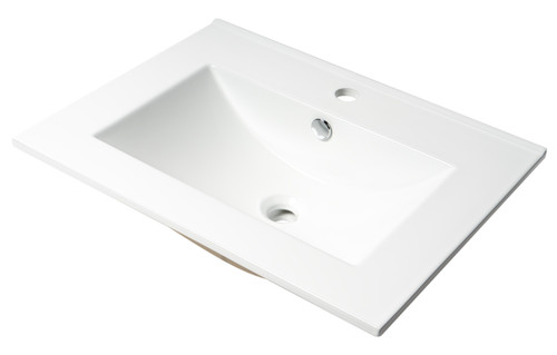 ALFI White 24" x 18" Rectangular Drop In Ceramic Bathroom Sink with Faucet Hole - ABC803