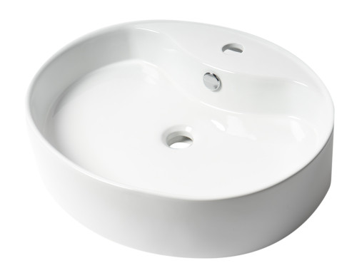 ALFI White 22" x 18" Oval Above Mount Ceramic Sink with Faucet Hole - ABC910