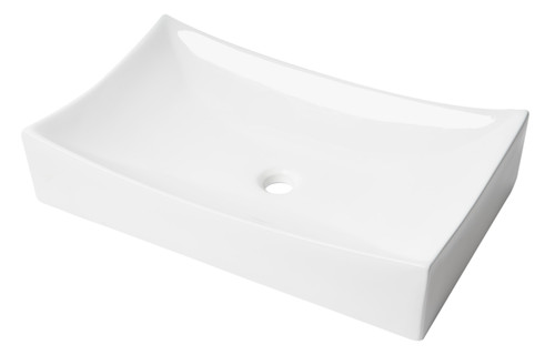 ALFI White 26" x 16" Fancy Rectangular Above Mount Ceramic Sink - ABC904
