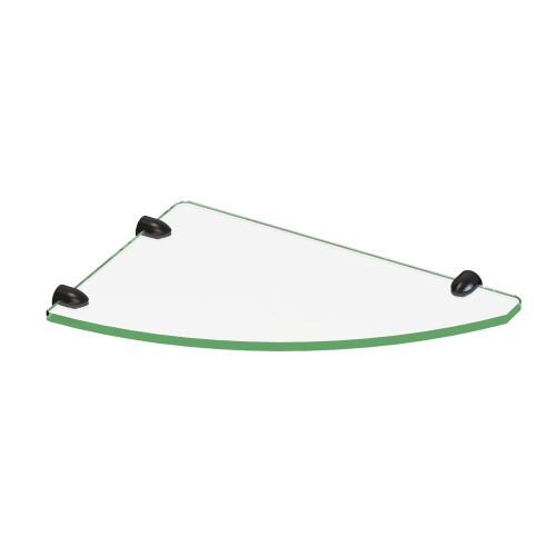 DreamLine 12 in. x 8 in. Corner Glass Shelf in Satin Black