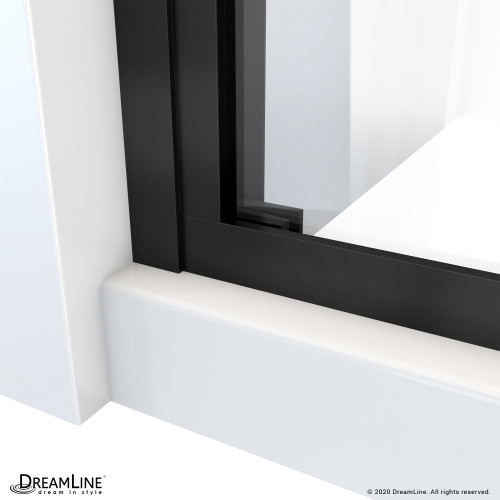 DreamLine Duet Plus 56-60 in. W x 72 in. H Semi-Frameless Bypass Sliding Shower Door in Satin Black