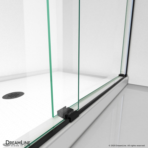 DreamLine Essence 56-60 in. W x 76 in. H Frameless Bypass Shower Door in Satin Black