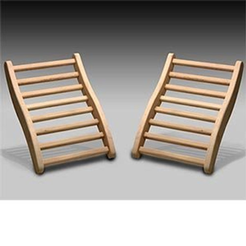 Goldens Designs Dynamic Canadian Hemlock Sauna Backrest 2-pack 100% Natural Hemlock Wood Construction, S-Shape, No Stains, All Natural Finish (Backrest) - 019962855368