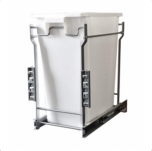 Laurey 90102 35L Single-Bottom Mount- Pull-Out Waste Bin w Door Mounting Kit