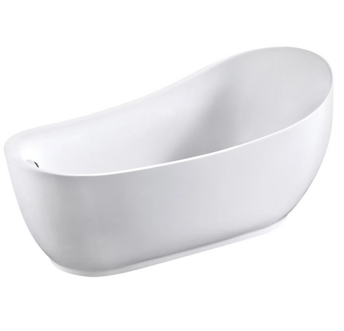 Kingston Brass VTRS723432SA  Aqua Eden  70 Inch Acrylic Freestanding Tub with Drain, Glossy White