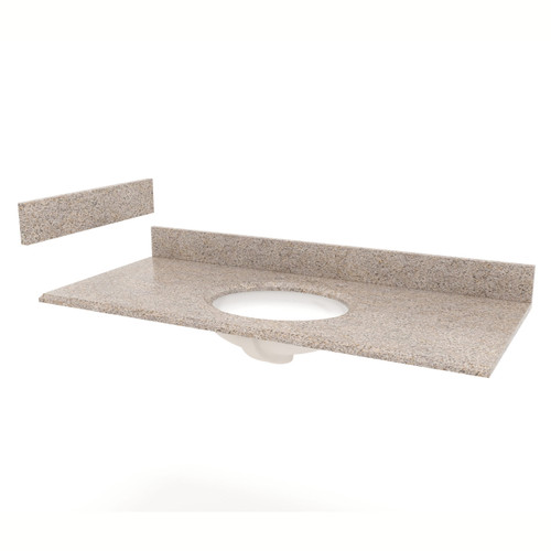 Foremost HG49228MB 49" Mohave Beige Granite Vanity Sink Top With White Oval Bowl