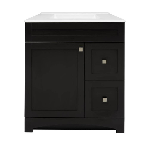 Foremost MXBVT3122-F8W Monterrey 31" Black Coffee Vanity With White Fine Fireclay Counter Top With White Sink