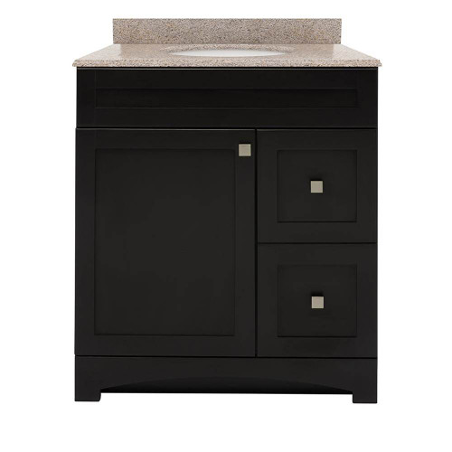 Foremost MXBVT3122-MB Monterrey 31" Black Coffee Vanity With Mohave Beige Granite Counter Top With White Sink