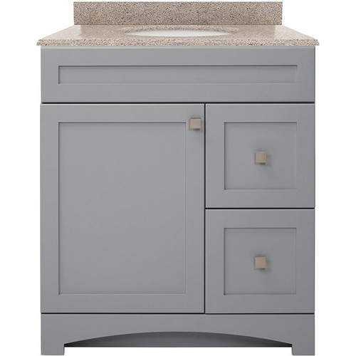 Foremost MXGVT3122-MB Monterrey 31" Cool Grey Vanity With Mohave Beige Granite Counter Top With White Sink