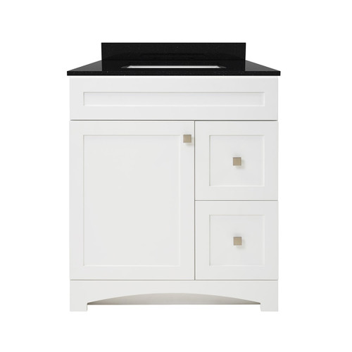 Foremost MXWVT3122-CWR Monterrey 31" Flat White Vanity With Carrara White Marble Counter Top With White Sink