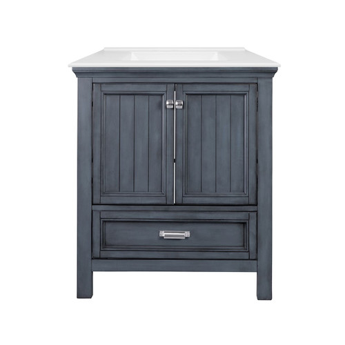 Foremost BAGVT3122D-F8W Brantley 31" Distressed Grey Vanity With White Fine Fireclay Counter Top With White Sink