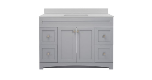 Foremost MXGVT4922-QIW Monterrey 49" Cool Grey Vanity With Iced White Quartz Counter Top With White Sink
