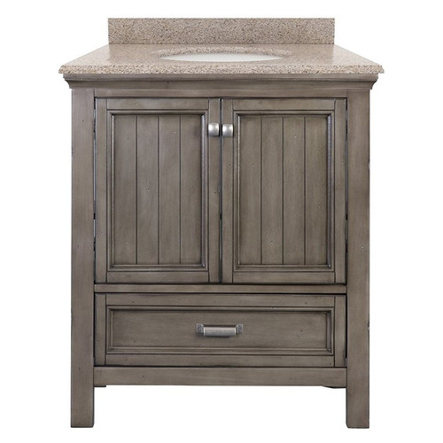 Foremost BABVT3122D-MB Brantley 31" Harbor Blue Vanity With Mohave Beige Granite Counter Top With White Sink