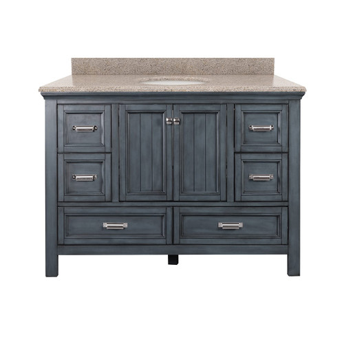 Foremost BABVT4922D-MB Brantley 49" Harbor Blue Vanity With Mohave Beige Granite Counter Top With White Sink