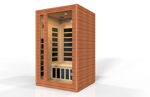 Golden Designs Dynamic Cordoba 2-person Low EMF (Under 8MG) FAR Infrared Sauna (Canadian Hemlock) - DYN-6203-01