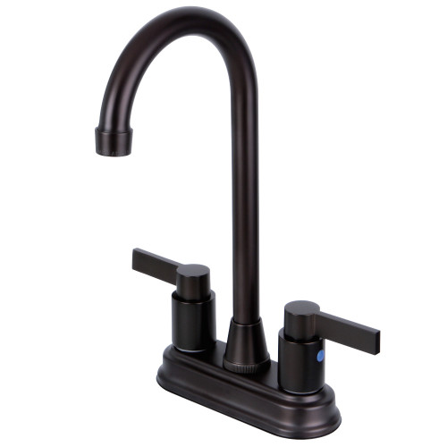 Kingston Brass KB8495NDL NuvoFusion 4" Centerset Two Handle Bar Faucet, Oil Rubbed Bronze