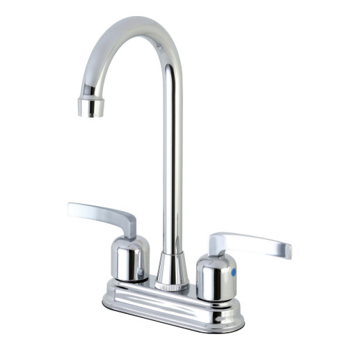 Kingston Brass Centurion FB491EFL Two Handle High-Arch Spout Bar Faucet, Polished Chrome