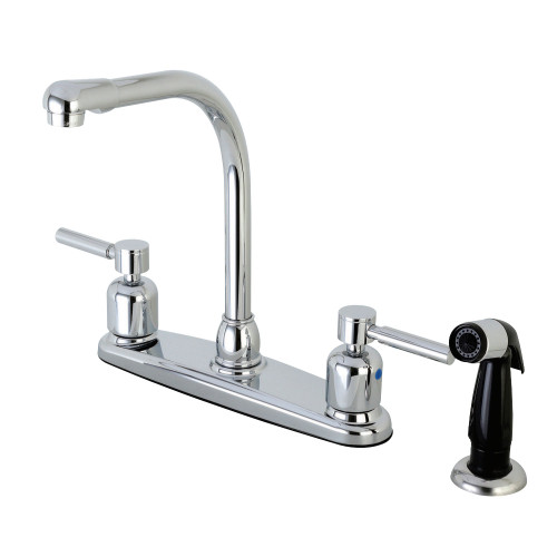 Kingston Brass FB751DL Concord 8-Inch Centerset Kitchen Faucet with Sprayer, Polished Chrome